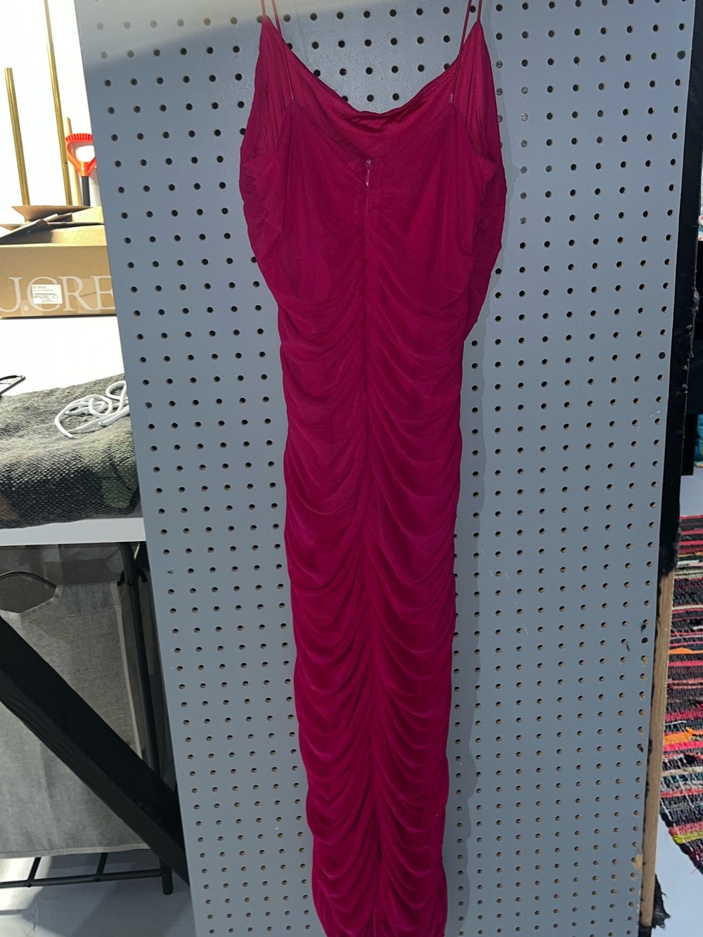 Fuschia Bodycon Ruched Dress - Picture 5 of 7